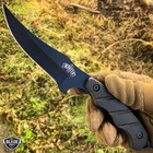 9  Fixed Blade Tactical Black Hunting Knife With Paddle Abs Holster Sheath New