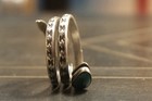 Vintage Fred Harvey Era Navajo Sterling Silver Green Turquoise Ring