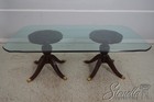 L71021  Lexington Duncan Phyfe Mahogany Glass Top Dining Room Table