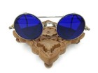 Antique Cobalt Blue Cesco Sunglasses Goggles Old Vtg Steampunk Safety Glasses