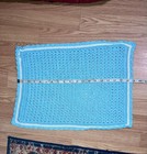 Handmade Light Blue   White Crochet Afghan Throw Blanket     19   x14 5   