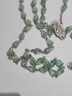 Vintage Sterling Cross Rosary Pale Green Beads Italy 23  Oal See Description 