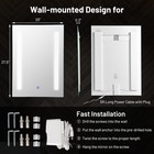 Bathroom Led Mirror Wall-mounted 3-color Dimmable Touch Button 27 5  X 20 