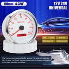 110mm Waterproof White Tachometer 0-8000rpm Gauge For Marine Boat Car Truck Us