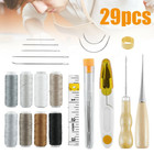 29pcs Leather Waxed Thread Stitching Needles Awl Hand Kit For Diy Sewing Craft