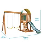 Wooden Swing Set Playground Outdoor Cedar Playhouse Backyard Kids W  Slide New