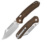 Cjrb Cutlery Bowie Pyrite J1942x 14c28n Micarta Folding Pocket Knife Gdbn