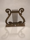 Vintage Brass Lyre Harp Sheet Music Partial Stand Shelf Art Deco Design  No Base