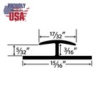 Outwater 1 8  Clear Butyrate Plastic H Channel Divider Moulding - Size Options