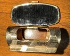 Vintage Gold Mcm Hidden Hinged Mirror Lipstick Holder Case Clip On Japan 1950s