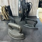 Lot Of 7 Vintage Irons Some Cast Iron And Electric Irons Various Brands