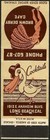 Beautiful Old Brown Derby Cafe Matchcover Long Beach  Ca Los Angeles Nude Dancer