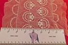 Vintage Unused Antique White Net Embroidered Lace Dress Trim Yardage 1 Yard 