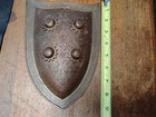 Vintage Indo-persian Dhal Shield Etched Brass Padded