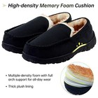 Mens Moccasin Slippers Indoor Outdoor Slip On Warm House Shoes 11 Black