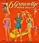 Vintage Uncut 1941 6 Grown-up Paper Dolls extremely Rare  1 Top Reproduction