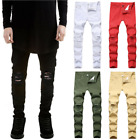New Women Men Ripped Denim Jeans Pants Stretch Skinny Casual Distressed Trousers