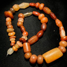 A Collection Antique African Himalayan Carnelian Agate Old Beads Strand Lot Dzi