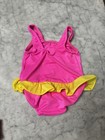 Vintage 1992 Girl Pink Barney  Bathing Suit Swimsuit Size 18 Months  Look