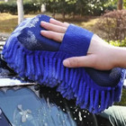 2pcs Blue Microfiber Car Wash Sponges  Chenille Cleaning Brush Pads - New
