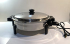 Saladmaster Electric Skillet  Stainless  Liquid Core  7256 instr  Booklet  Nice
