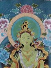 36 tibet Tibetan Cloth Silk Buddhism Green Tara Guanyin Tangka Thangka Mural 014