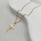 Customized Cross Necklace Name Pendant Jewelry Stainless Steel Chain Gold Silver