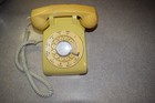 Vintage Bell System Western Electric Rotary Dial Desk Phone Yellow 500 Dm