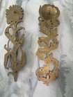 Vintage Syroco Flower Wall Hangings Set Of 2 Mcm Mid Century 1960s Rare Gold