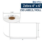 4x6 250 Labels Direct Thermal For Zebra Lp 2824 Lp 2844 Gx420t Eltron Zp450