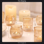 16 Pcs Gold Votive Candle Holders Set Glass Tealight Centerpieces For Wedding