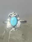 Turquoise Ring Size 1 75 Southwest Pinky Leaves Blossom Baby Children Women Girl