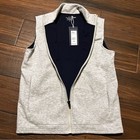 Vineyard Vines Boys Performance Vest Large 16 Gray Navy Blue Lining Full Zip Nwt