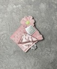 Elegant Baby Pink Flower Lovey Security Blanket Minky Dots Satin Nunu Soft Toy