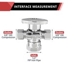 Efield Dual Angle Stop Valve 1 2 fip   3 8 od  3 8 od Compr 1 4 Turn Free Shipping