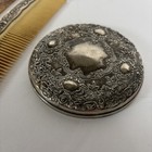 Vintage Art Nouveau Silver Plated Hand Mirror   Combs