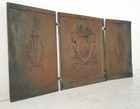 Antique Neoclassical 3 Piece Cast Iron Firebacks