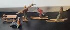 Lot Of Vintage Barclay Die Cast Metal Sledder And Skiers - England 