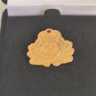 Cunard Members Gold Pin Cruise Line Red Stone In Presentation Box Vgc 