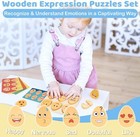 Wooden Expression Puzzle Set  Montessori Sensory Toys For Toddlers 3-5 Years Old