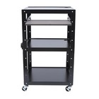 Office Av Cart Black Steel Media Cart Rolling Standing Desk W 4 Universal Wheels