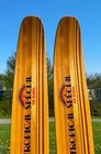 Vintage Wooden Water Skis 65 long Waterskis Signed  sea Gliders Tropical Special