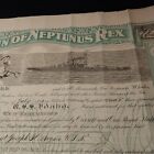 U s s  Idaho Bb-42 Neptunus Rex Certificate  15 July 1919