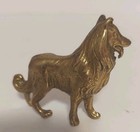 Vintage Brass Collie Dog Figurine