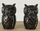 Vintage 1970s Glazed Owl Large Ceramic Macrame Beads Craft Set Of  2