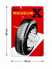 Vintage Michelin X Tire Sign    Avec Bibendum French Advertisig 24 x16   60x40 Cm 