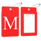  2 Pack Luggage Tags For Suitcases  26 Initial Letter Travel Large M Red