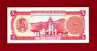 Five 5 Bolivares 1989 Venezuela Unc Note  pick-70b  - Eight  8  Digits Serial  
