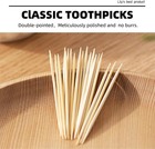 2400 Count Bamboo Wooden Toothpicks - Wood Round Double-points Teeth Tooth Picks