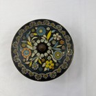 Vintage Daher Embossed Blue And Gold Metal Tin With Floral Design
